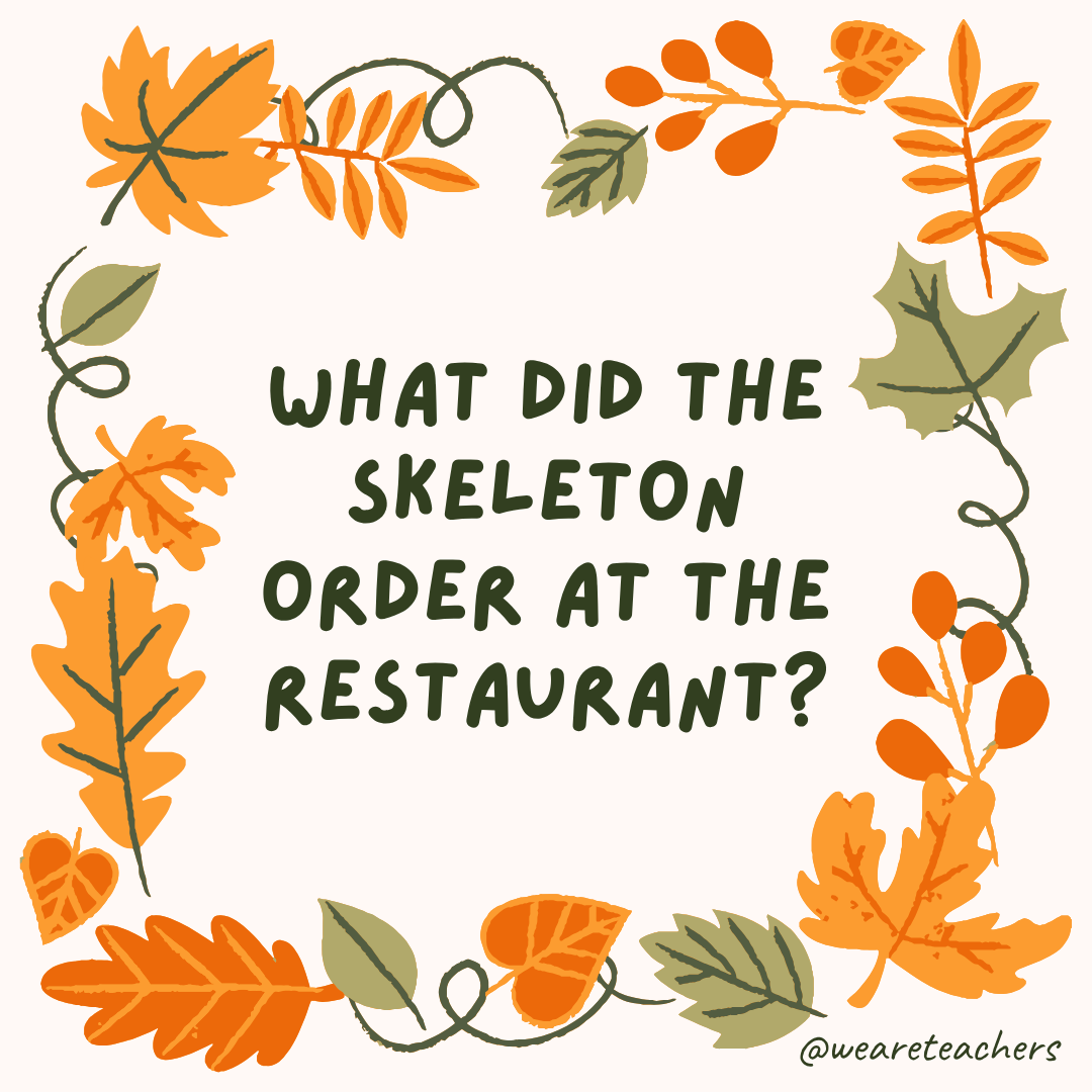 an image of a fall joke surrounded by fall leaves and vines