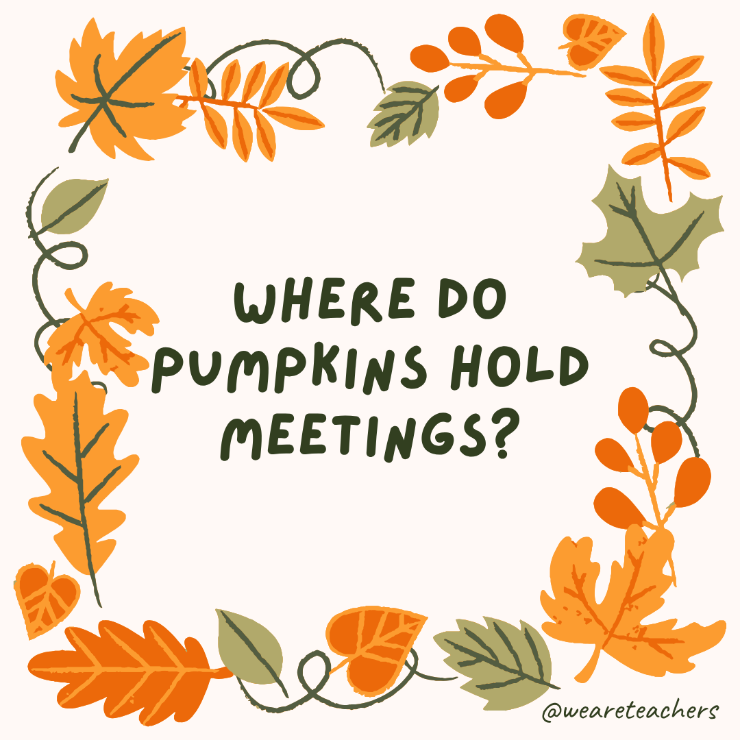 an image of a fall joke surrounded by fall leaves and vines