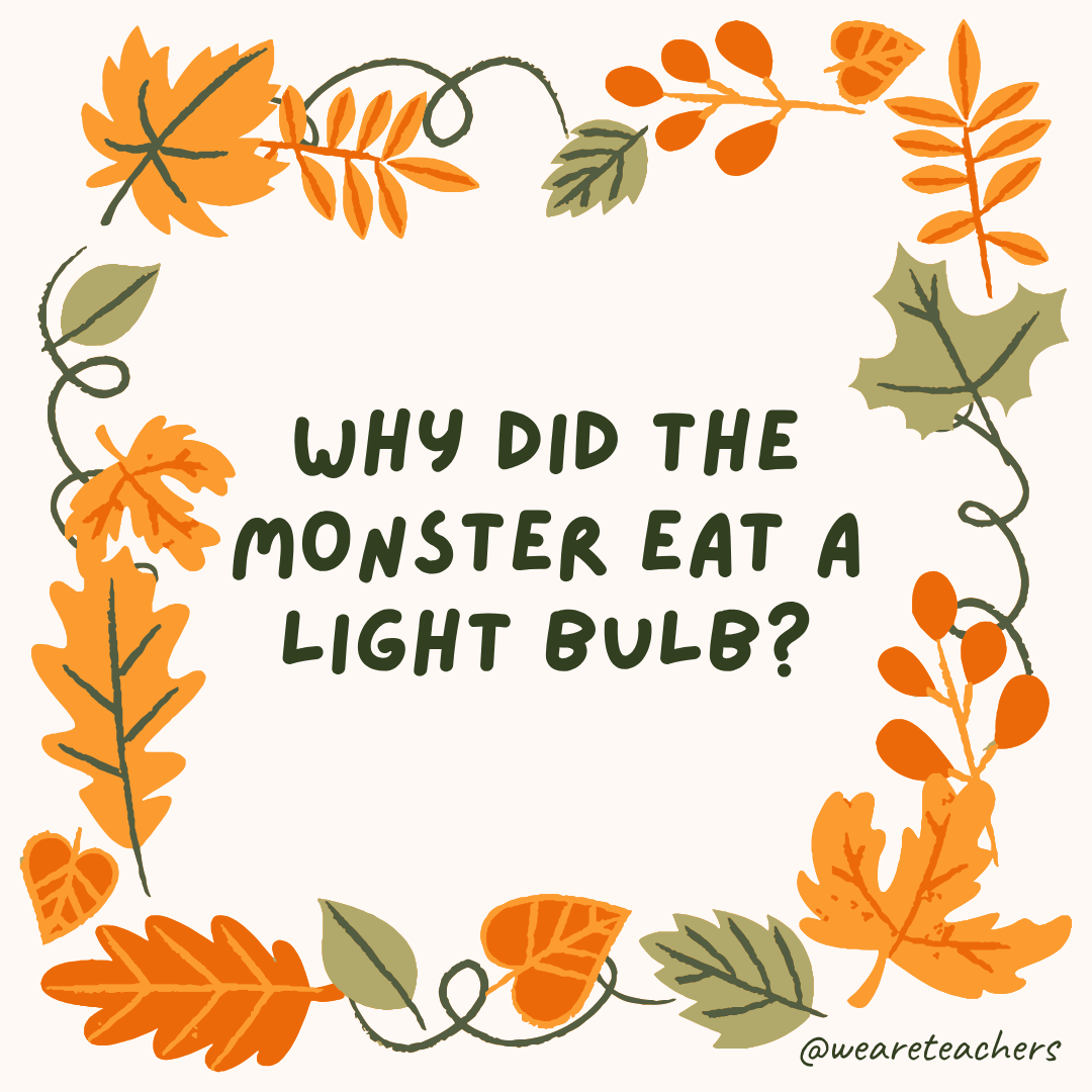 an image of a fall joke surrounded by fall leaves and vines