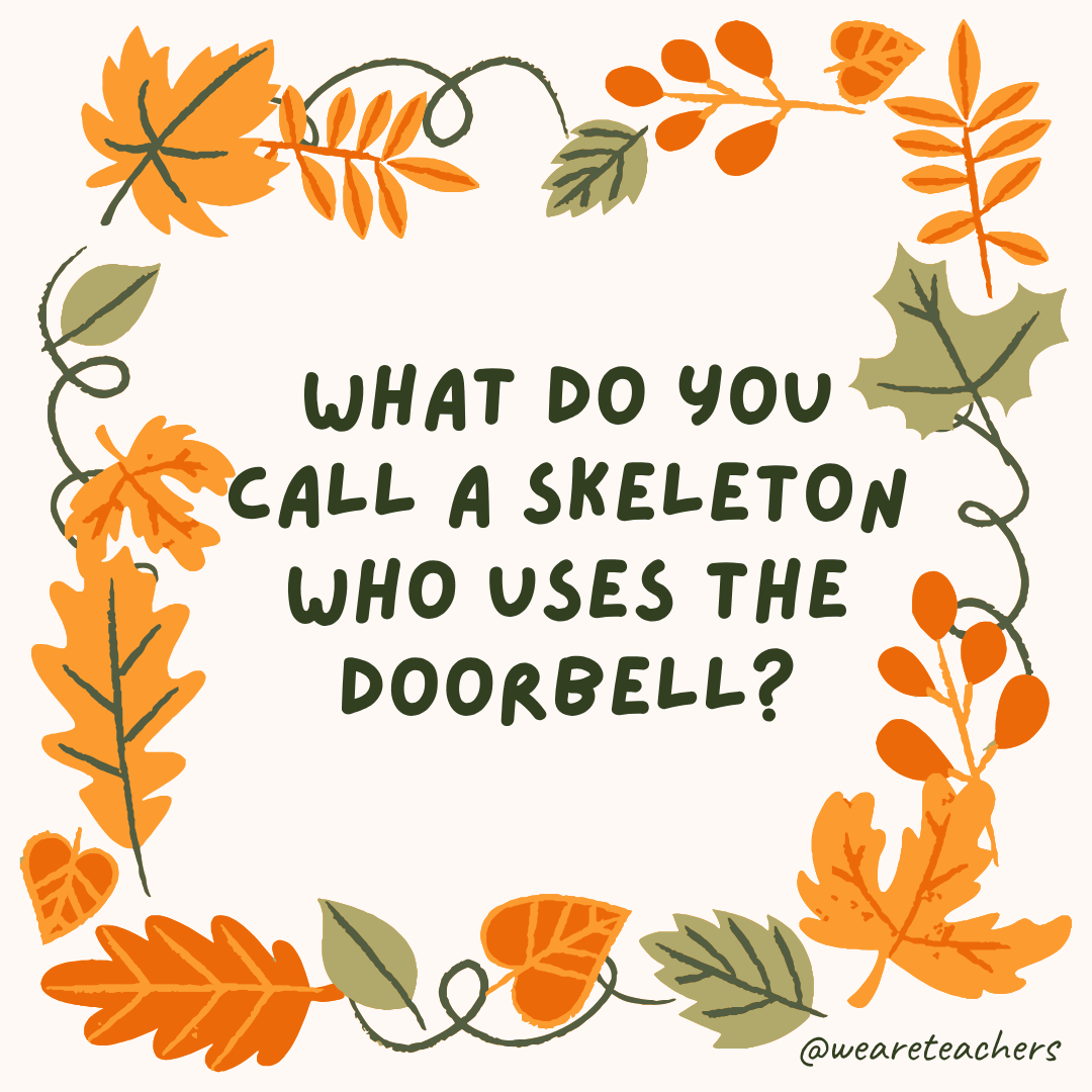 an image of a fall joke surrounded by fall leaves and vines
