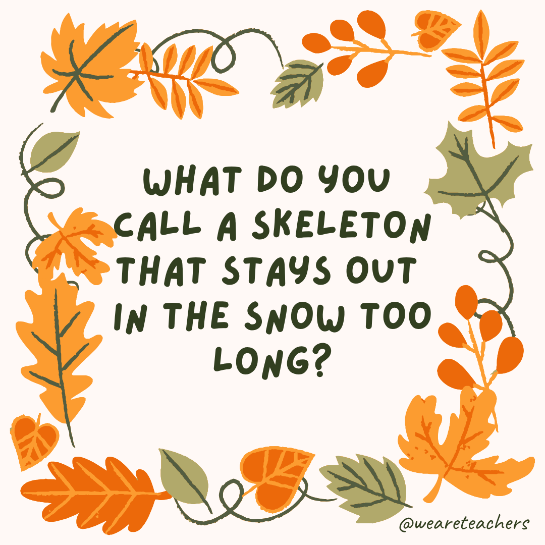 an image of a fall joke surrounded by fall leaves and vines