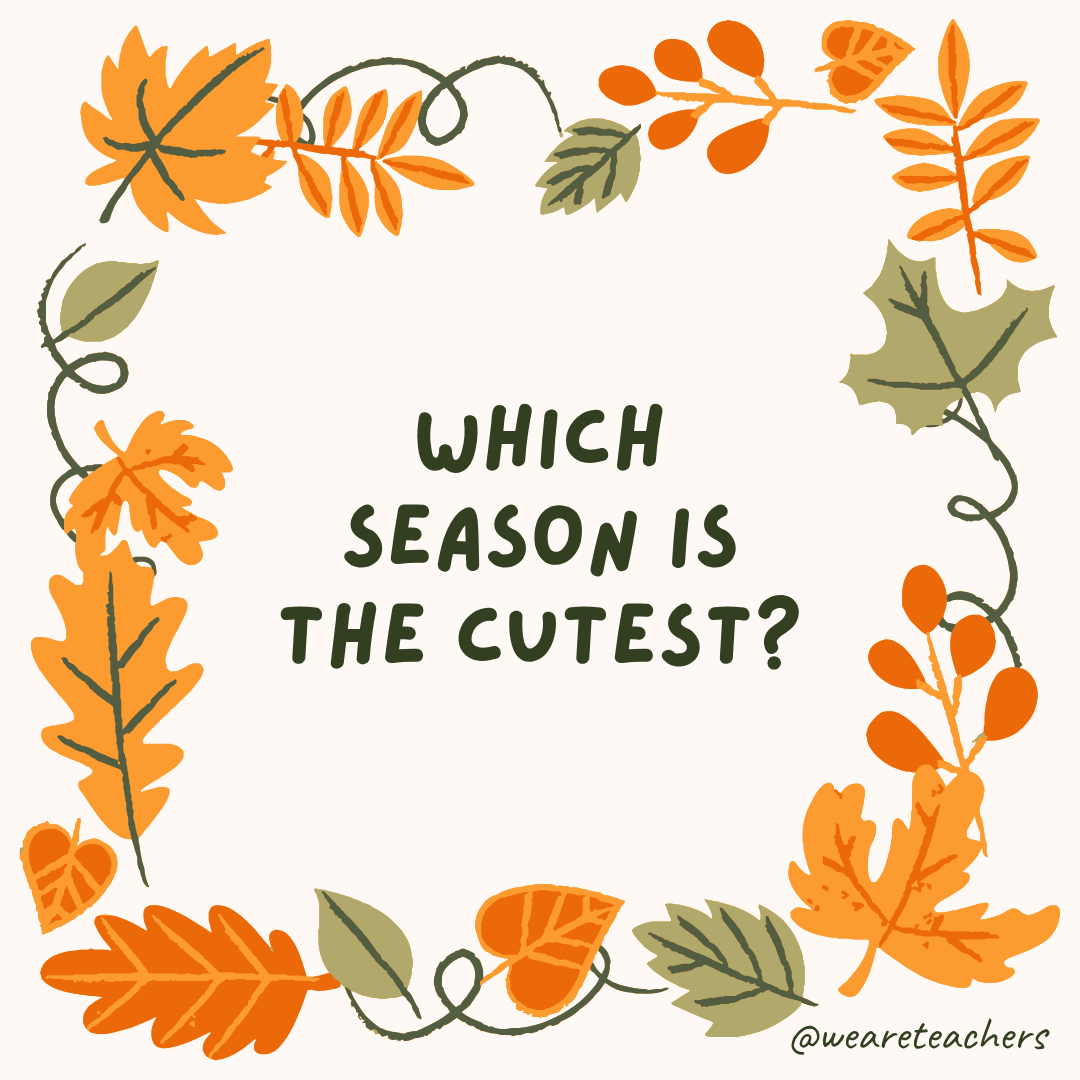 an image of a fall joke surrounded by fall leaves and vines