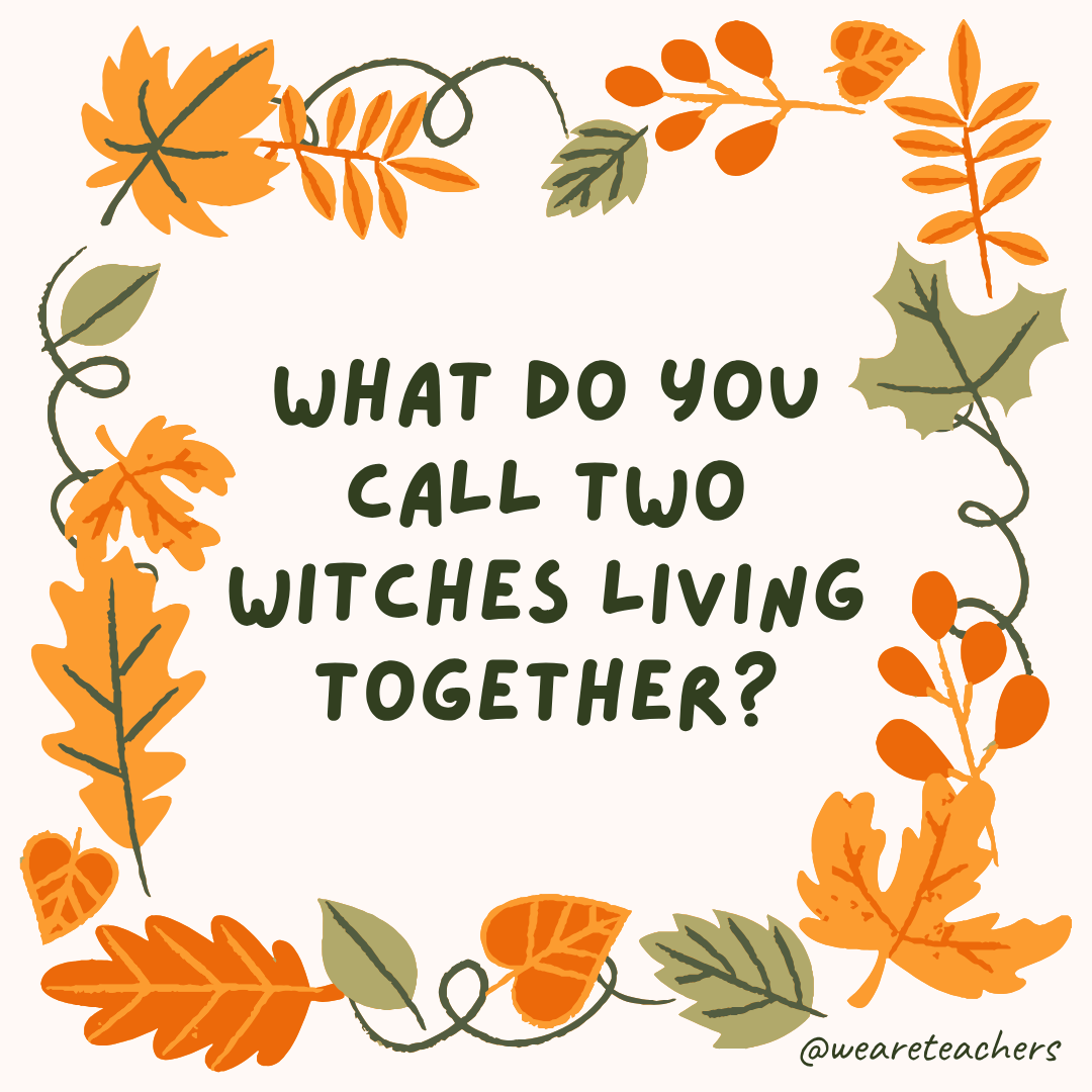 an image of a fall joke surrounded by fall leaves and vines