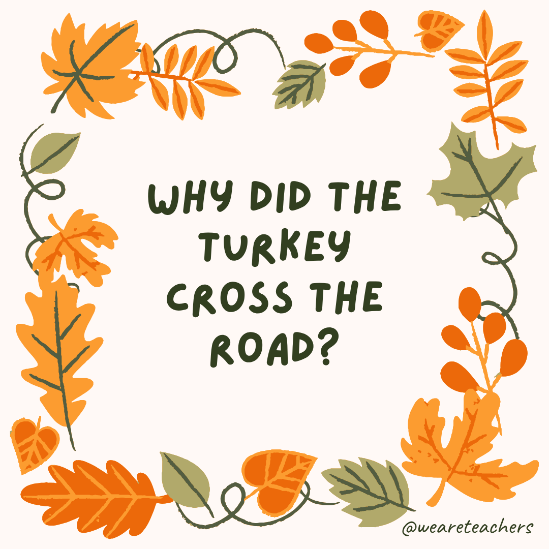 an image of a fall joke surrounded by fall leaves and vines