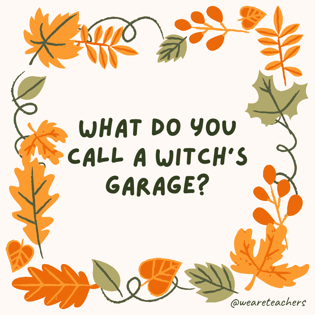 an image of a fall joke surrounded by fall leaves and vines