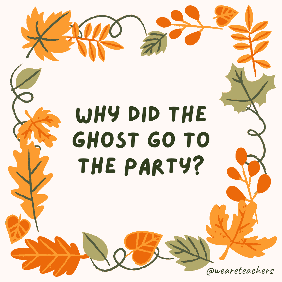 an image of a fall joke surrounded by fall leaves and vines