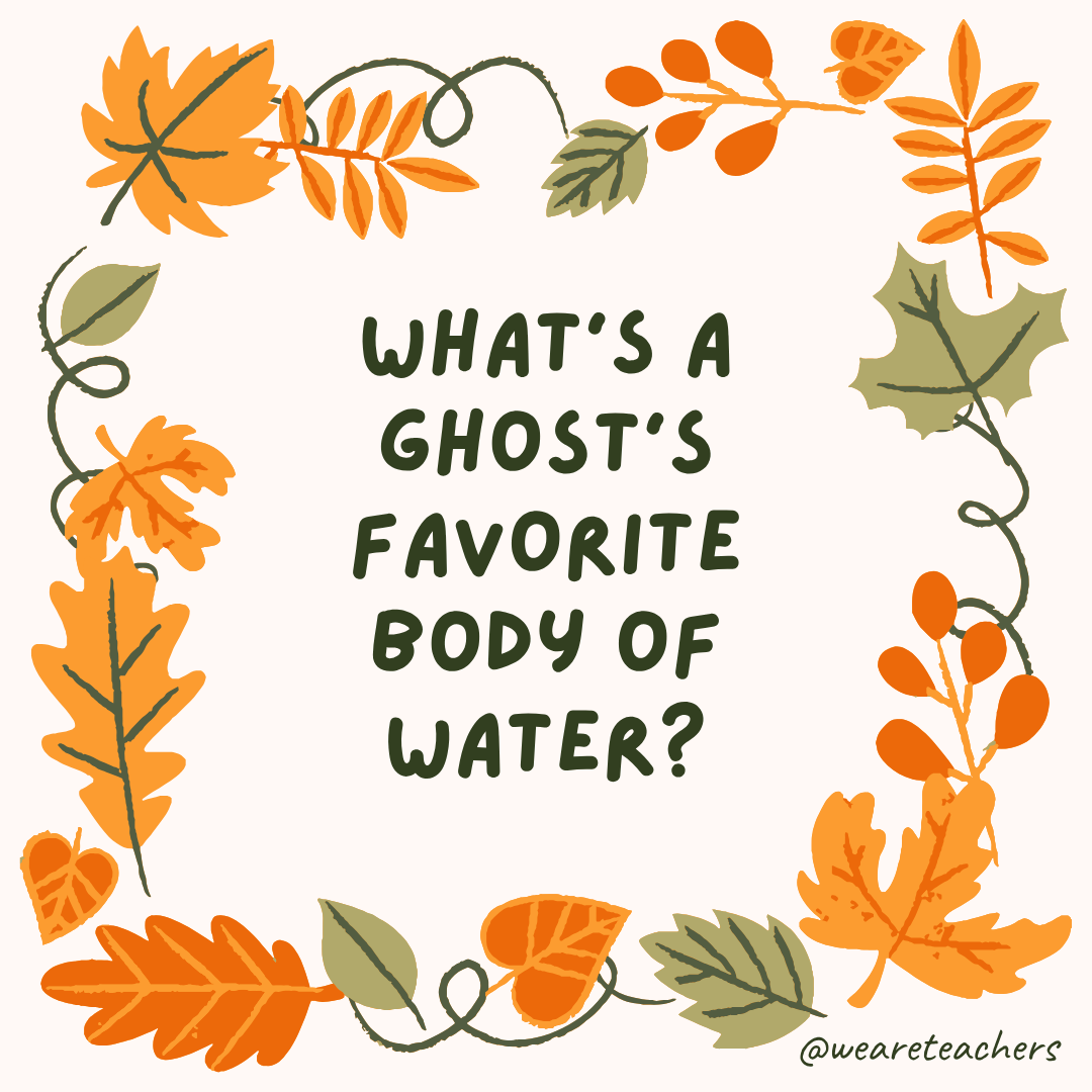 an image of a fall joke surrounded by fall leaves and vines