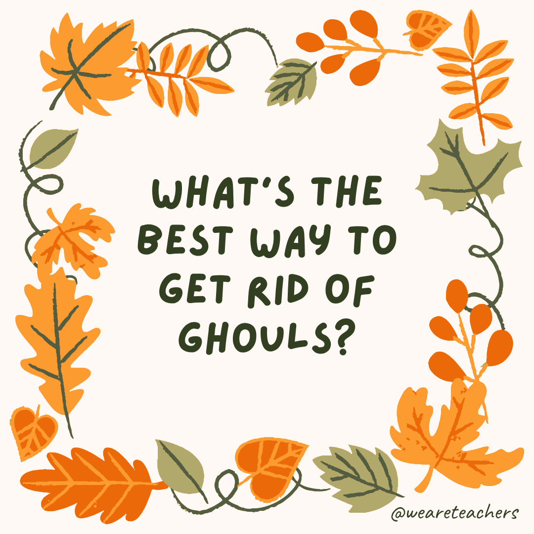 an image of a fall joke surrounded by fall leaves and vines