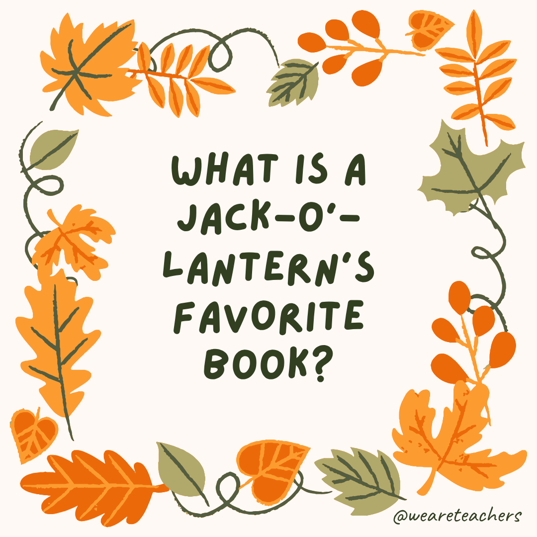 an image of a fall joke surrounded by fall leaves and vines
