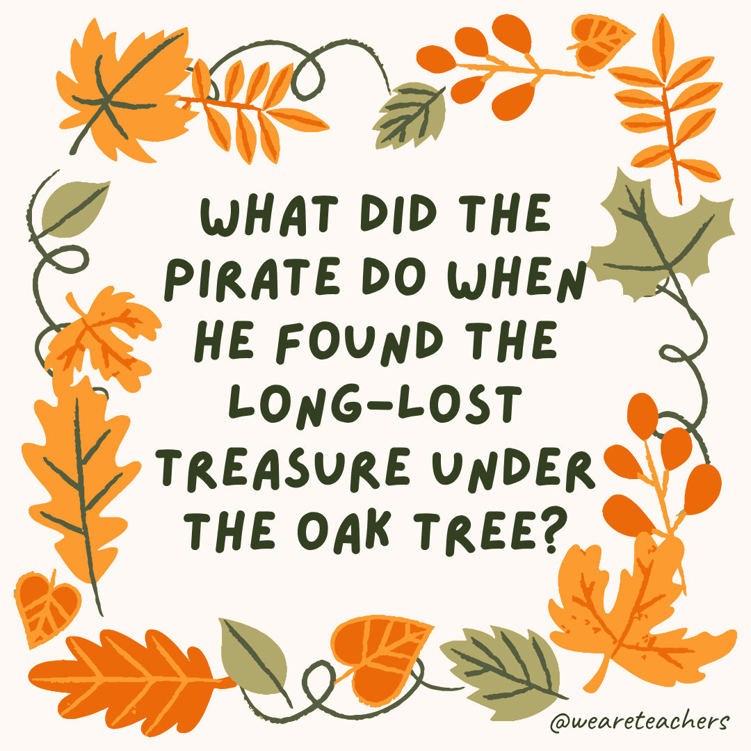 an image of a fall joke surrounded by fall leaves and vines