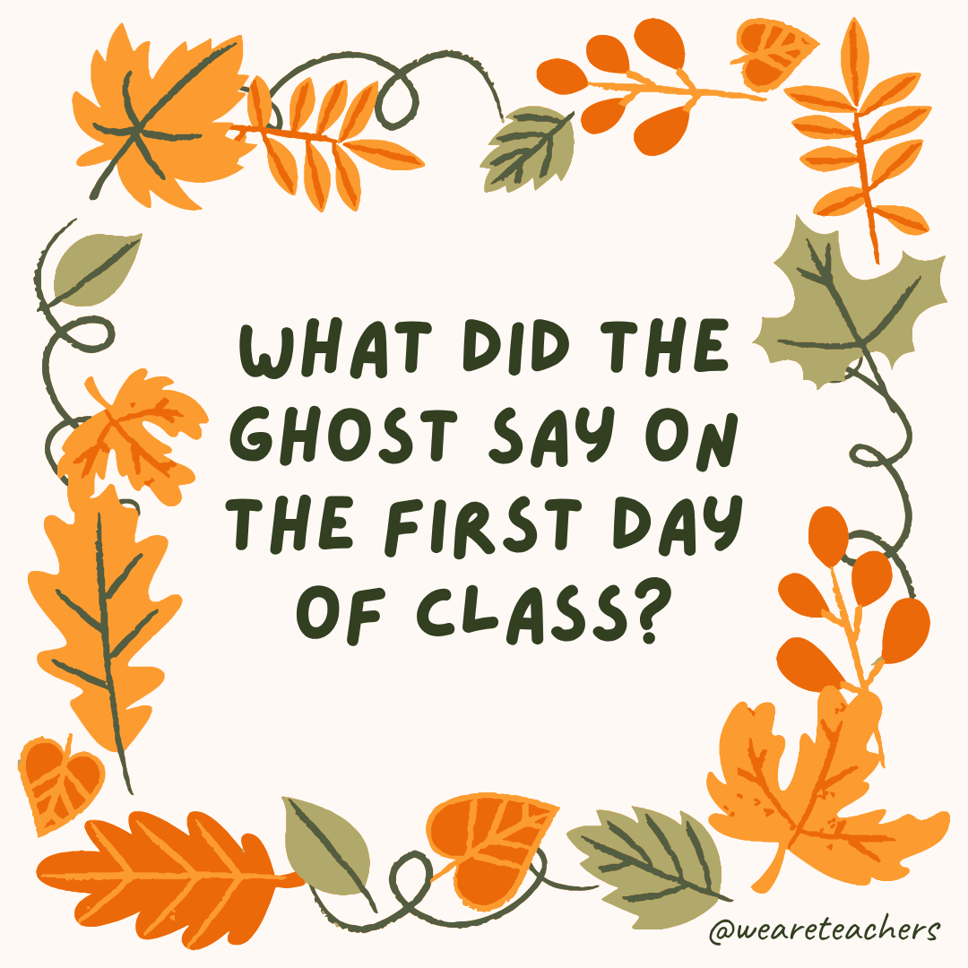 an image of a fall joke surrounded by fall leaves and vines