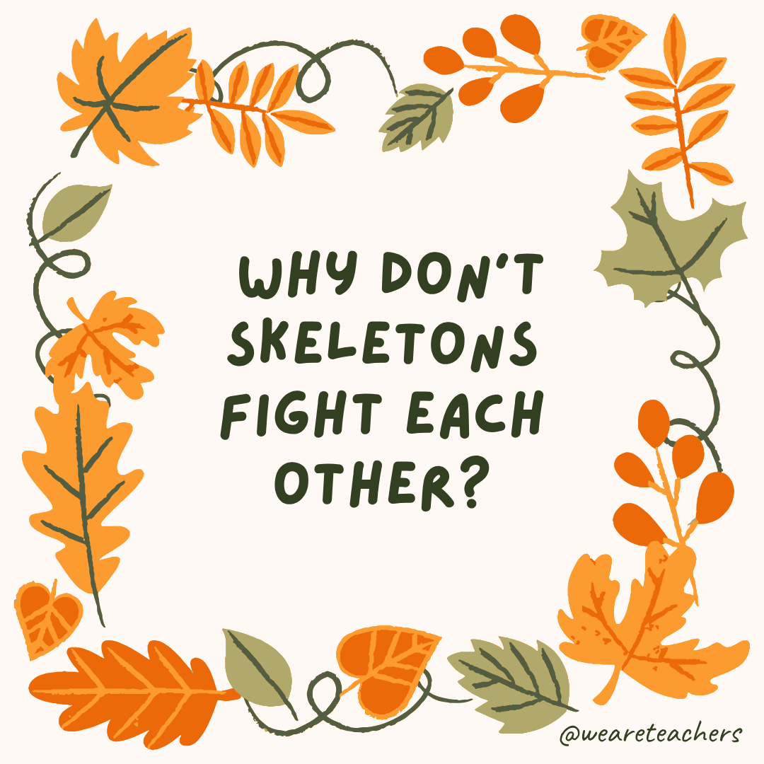 an image of a fall joke surrounded by fall leaves and vines