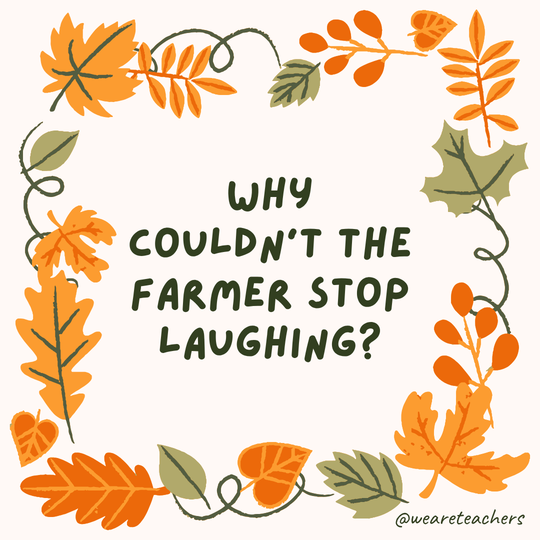 an image of a fall joke surrounded by fall leaves and vines