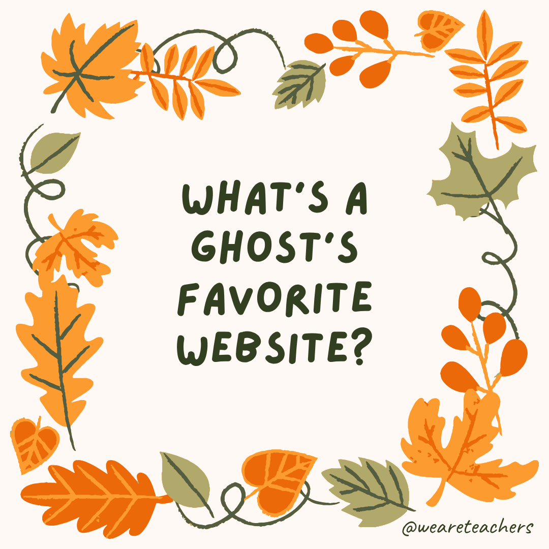 an image of a fall joke surrounded by fall leaves and vines