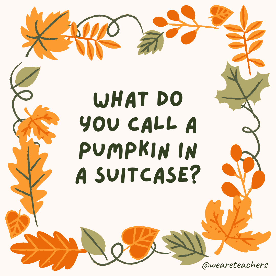 an image of a fall joke surrounded by fall leaves and vines