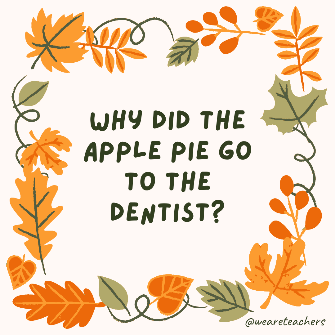 an image of a fall joke surrounded by fall leaves and vines