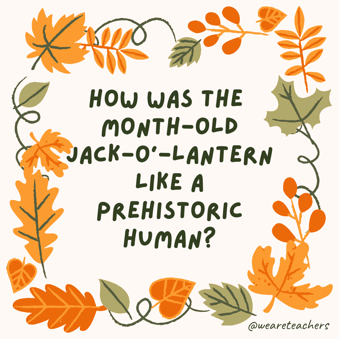 an image of a fall joke surrounded by fall leaves and vines