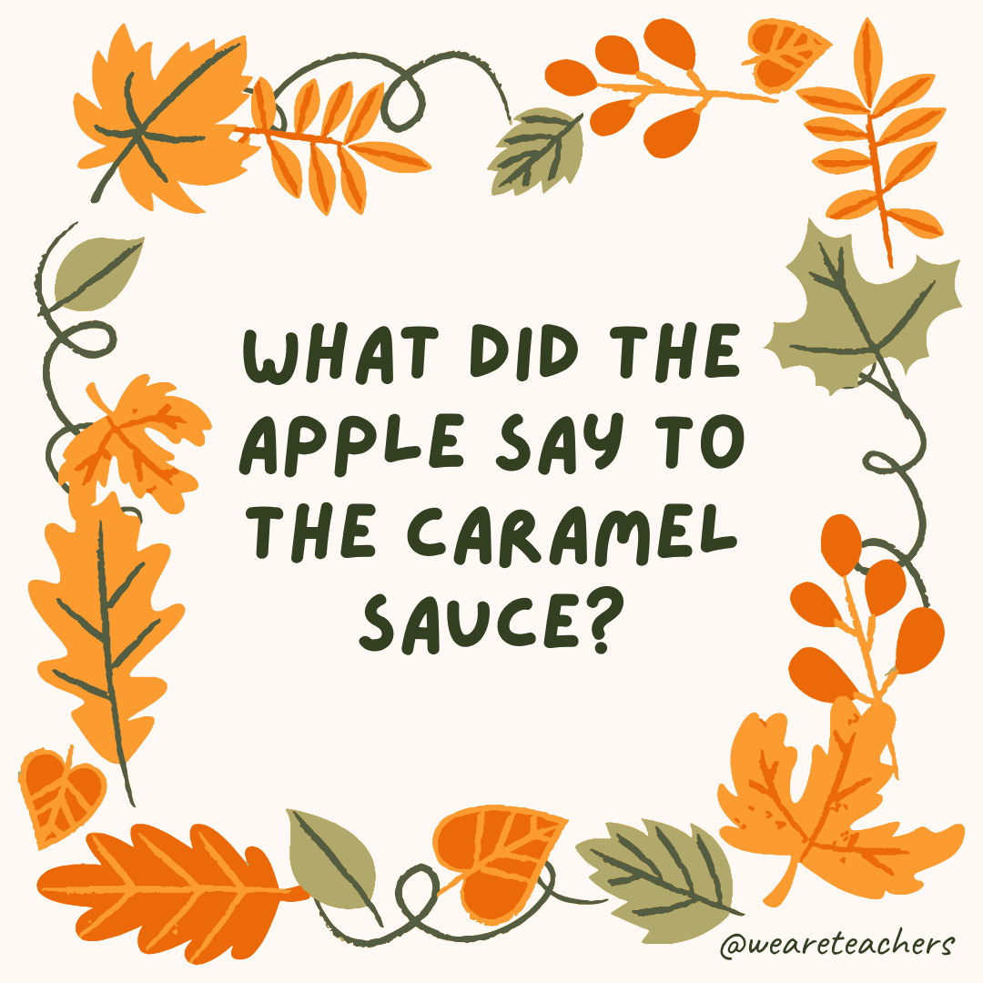 an image of a fall joke surrounded by fall leaves and vines