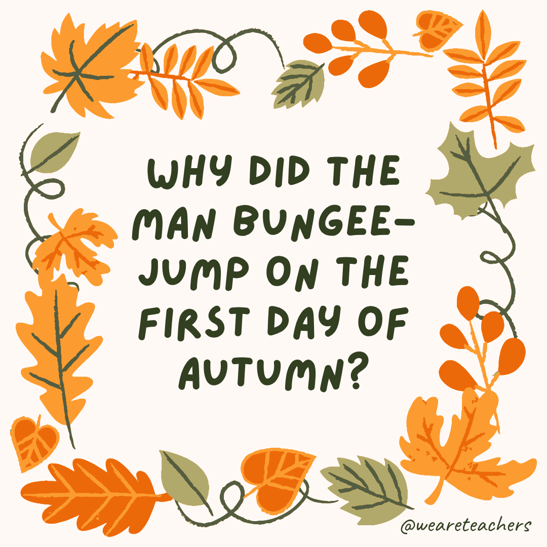 an image of a fall joke surrounded by fall leaves and vines