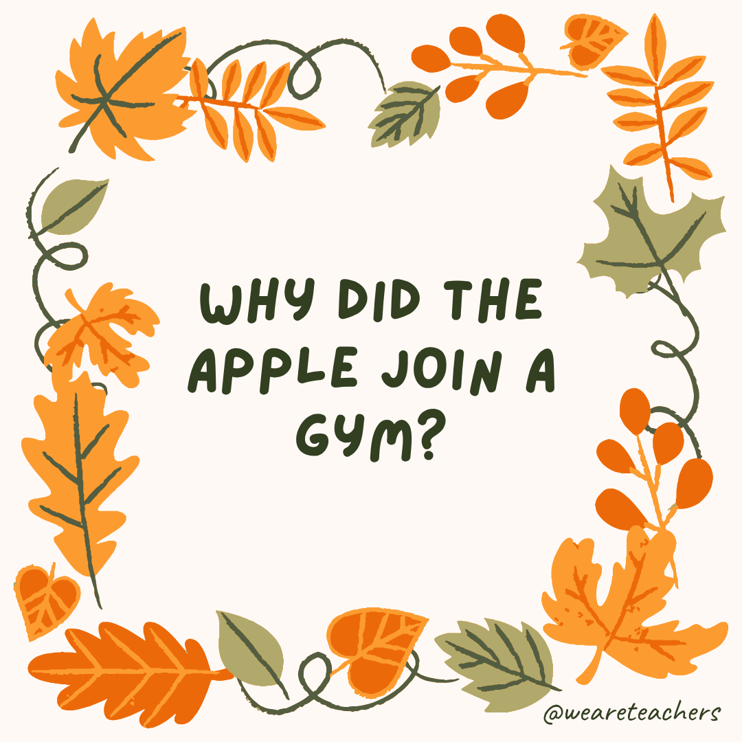 an image of a fall joke surrounded by fall leaves and vines