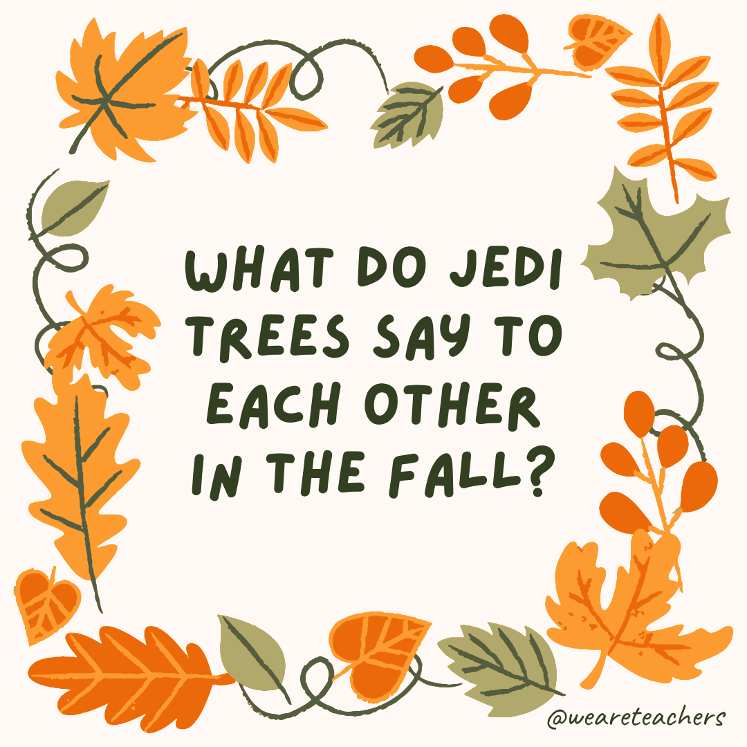 an image of a fall joke surrounded by fall leaves and vines