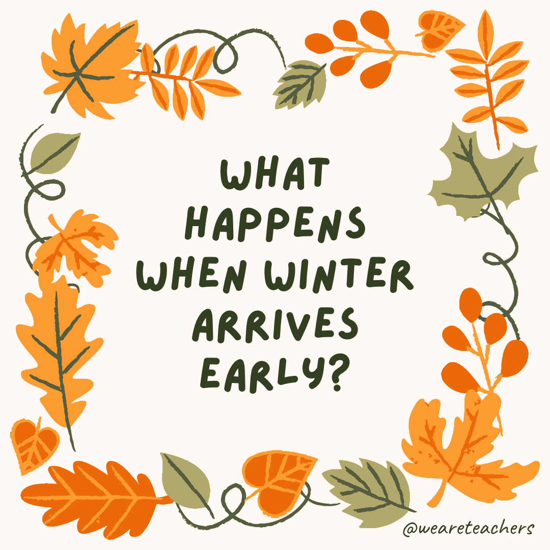 an image of a fall joke surrounded by fall leaves and vines