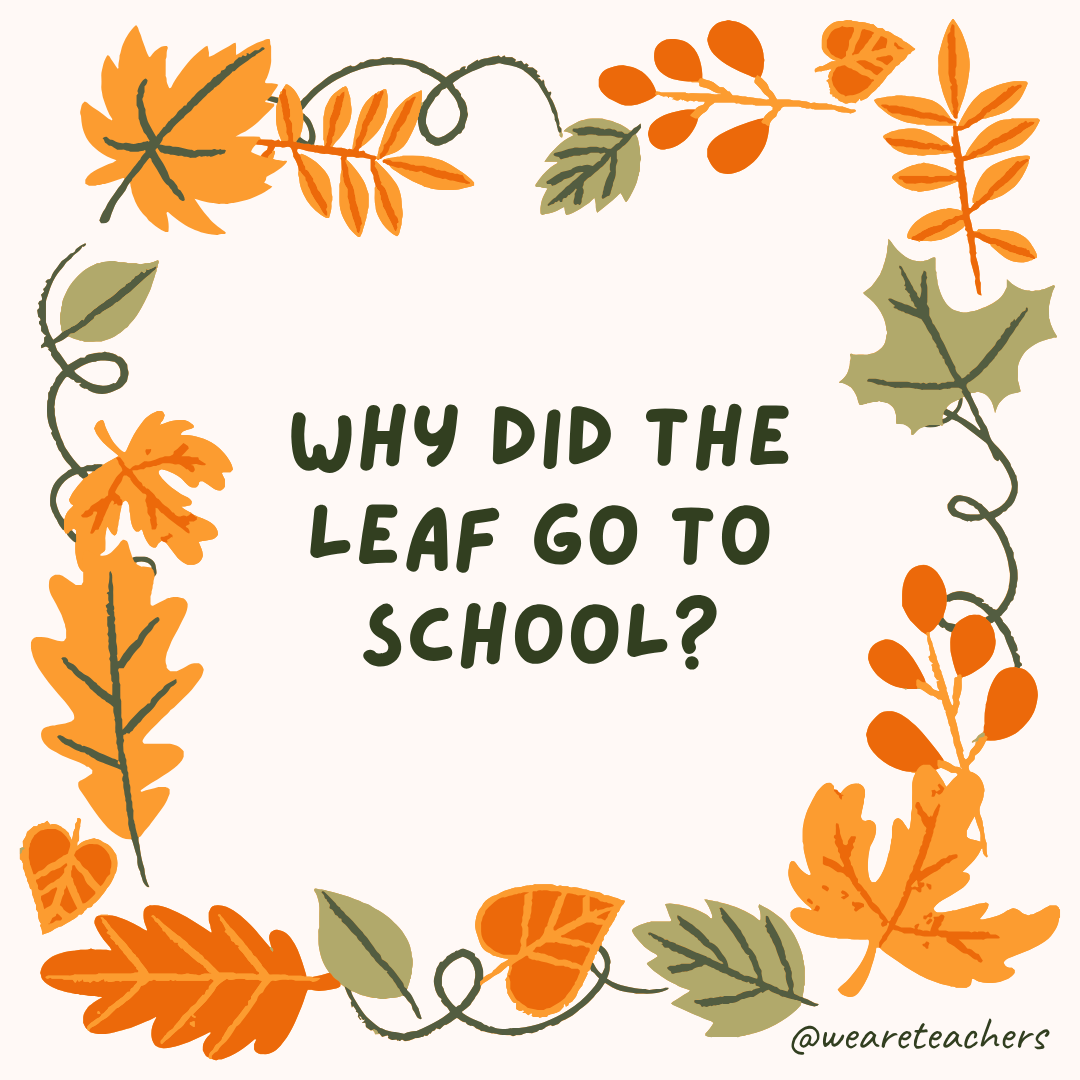 an image of a fall joke surrounded by fall leaves and vines