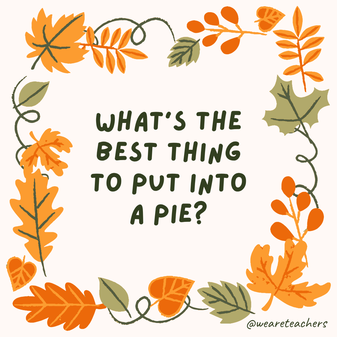 an image of a fall joke surrounded by fall leaves and vines