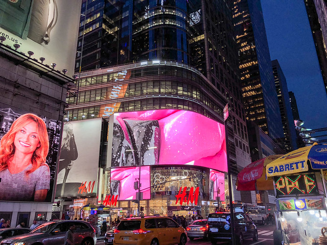Broadway is the most famous and longest street in New York H&M Store, Broadway, Times Square - NYC