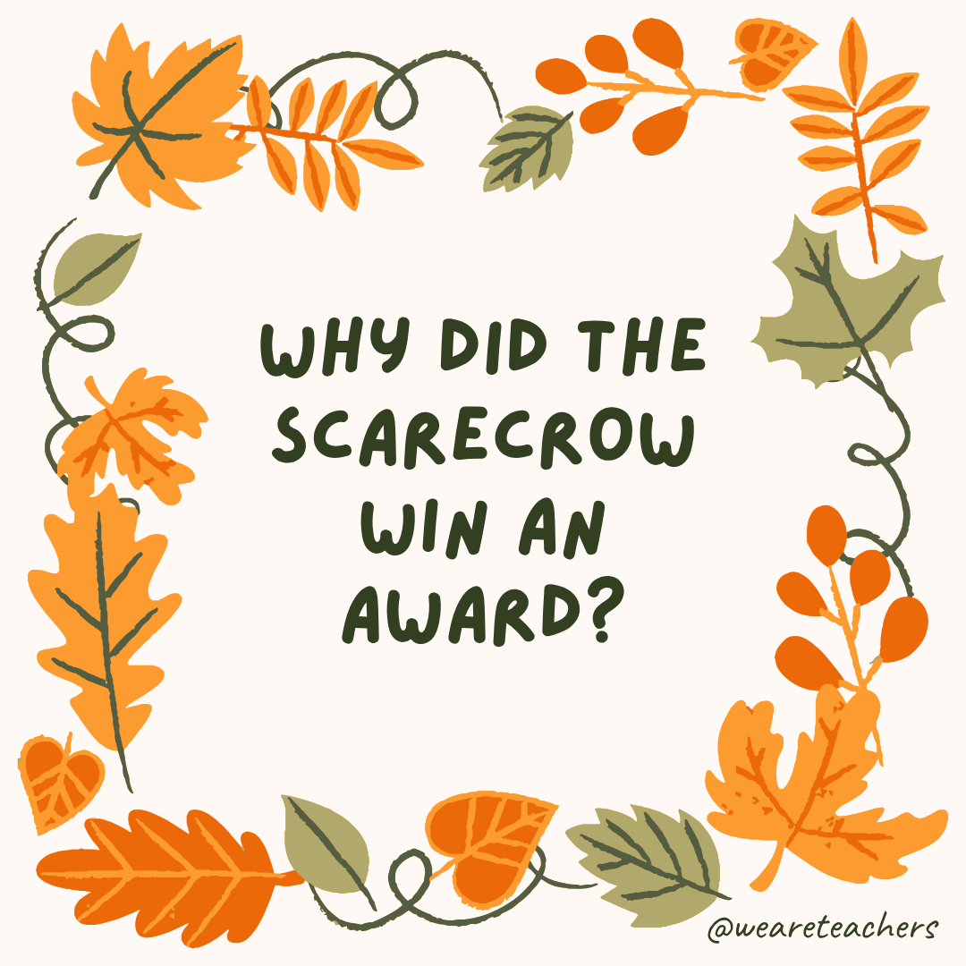 an image of a fall joke surrounded by fall leaves and vines