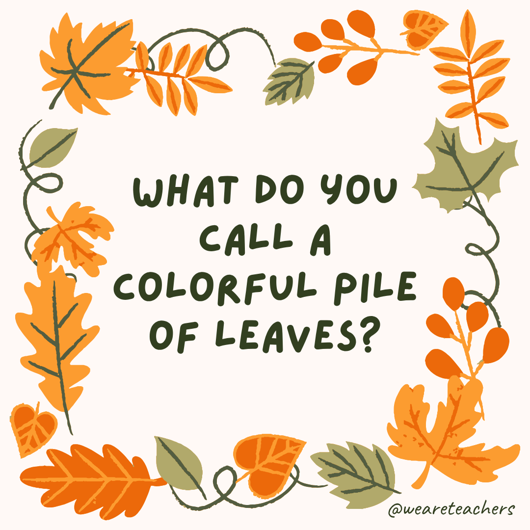 an image of a fall joke surrounded by fall leaves and vines
