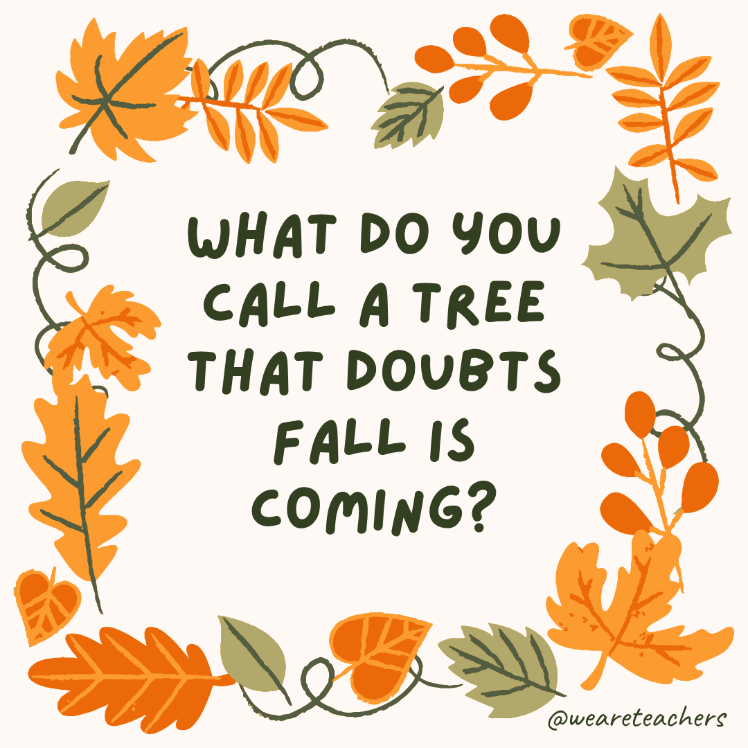 an image of a fall joke surrounded by fall leaves and vines