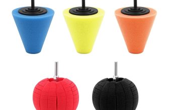 5pcs Car Polishing Sponge Set, Cone-shaped Sponge Foam Pad with 6mm Shaft, Wax Polishing Pad Tool for Car Care