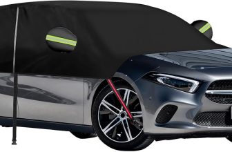 Half Car Cover for Mercedes Benz A-Class 2018-2025, 420D Oxford Waterproof Car Top Cover All Weather Protection Auto Sun Rain Dust UV Protector with Driver Side Zip for Windshield
