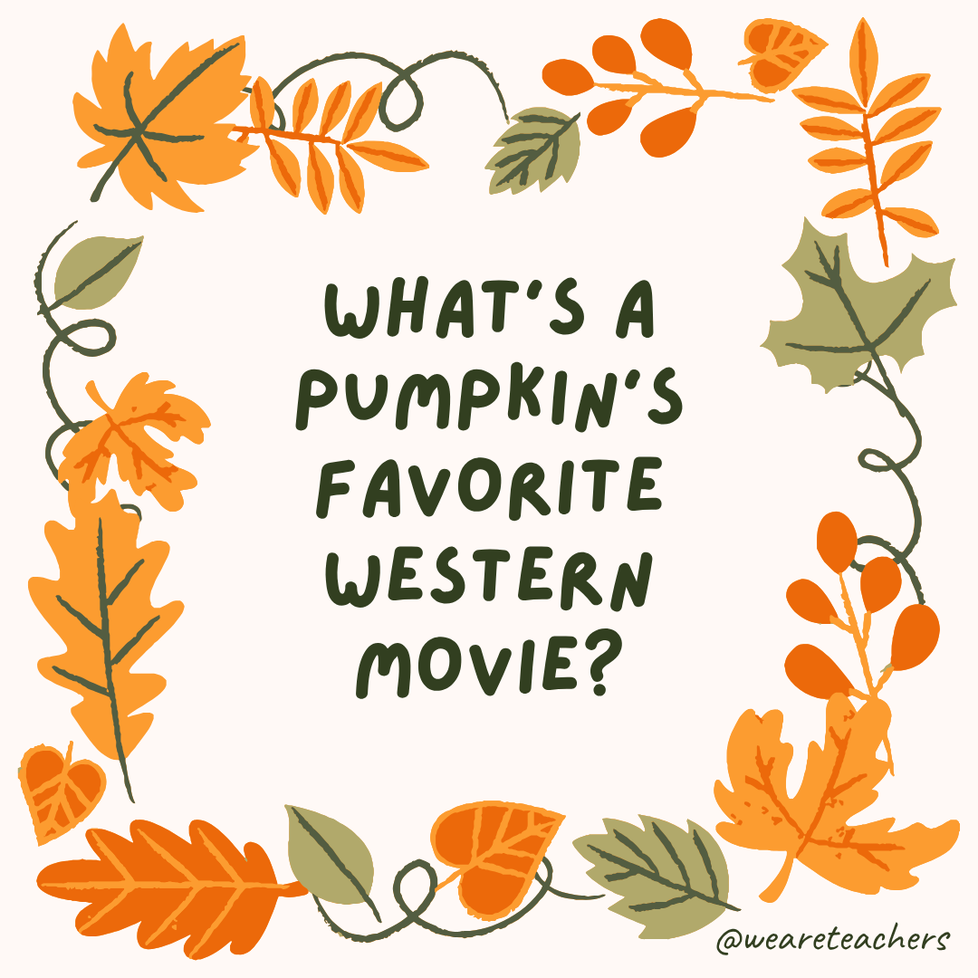 an image of a fall joke surrounded by fall leaves and vines