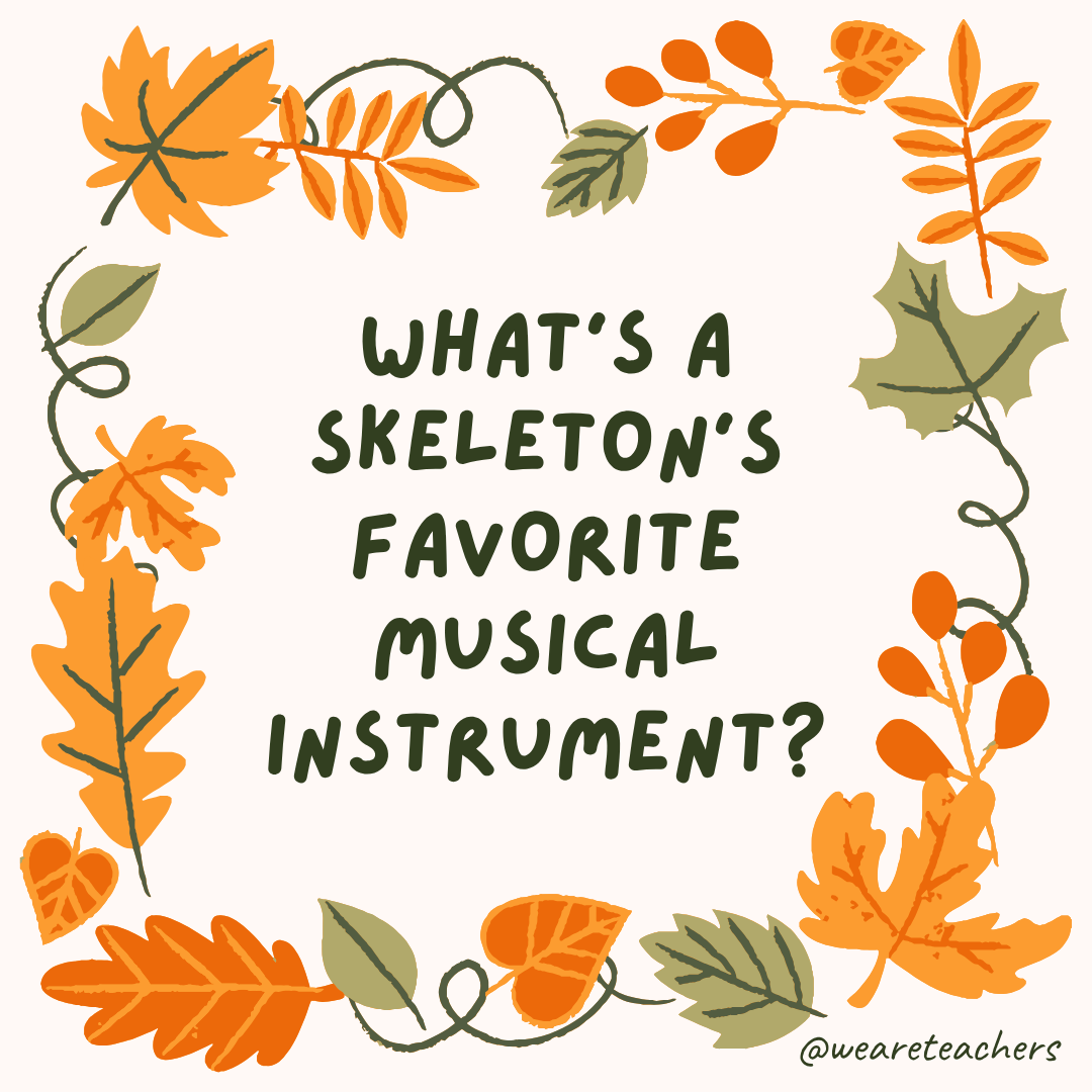 an image of a fall joke surrounded by fall leaves and vines