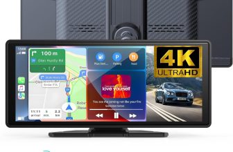 10.26″ Wireless Carplay Screen 360 Rotation 4K Dash Cam Carplay & Android Auto Car Stereo Car Audio Receivers with 1080p Backup Camera GPS Navigation/Mirror Link/Voice Control/Siri