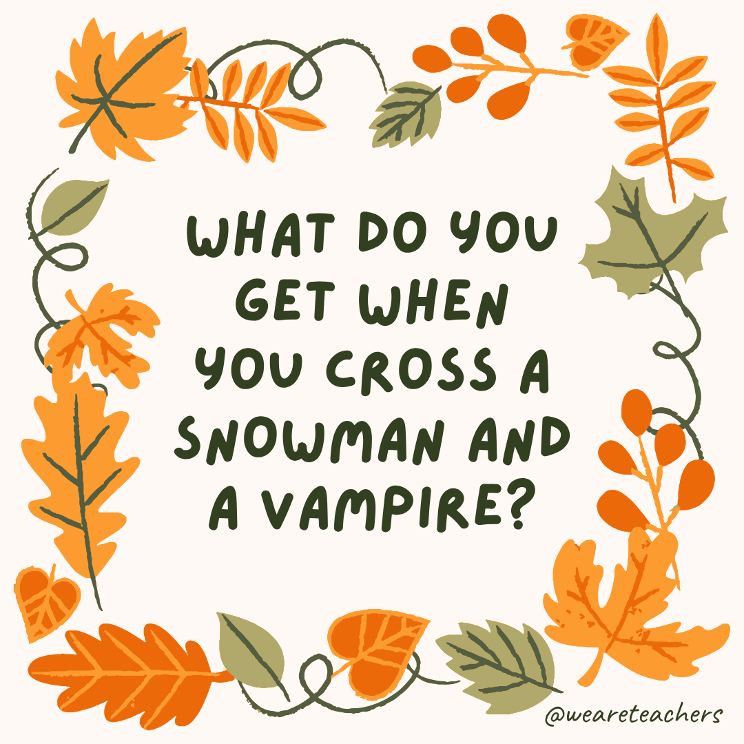 an image of a fall joke surrounded by fall leaves and vines