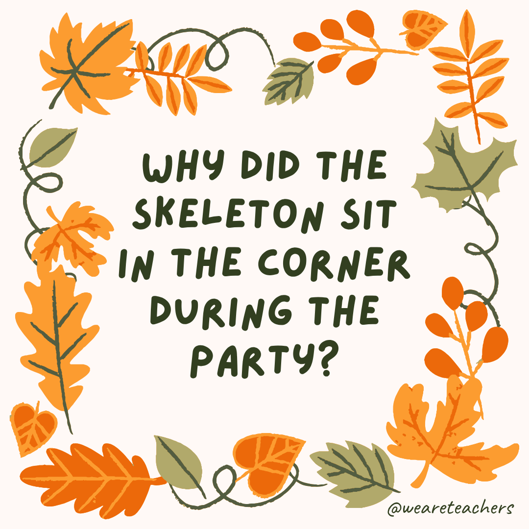 an image of a fall joke surrounded by fall leaves and vines