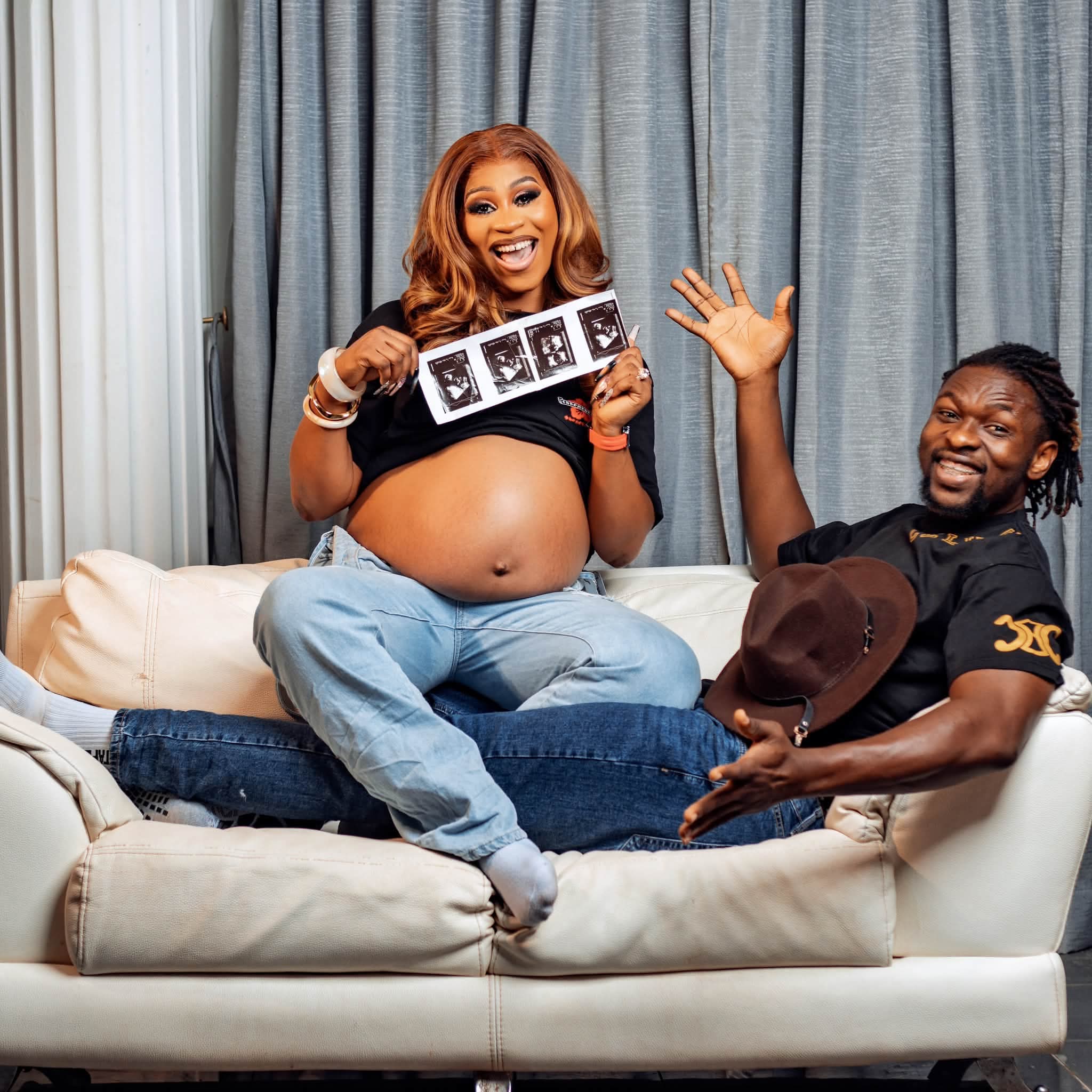 Polygamous Ghanaian man shares maternity photos with his two wives