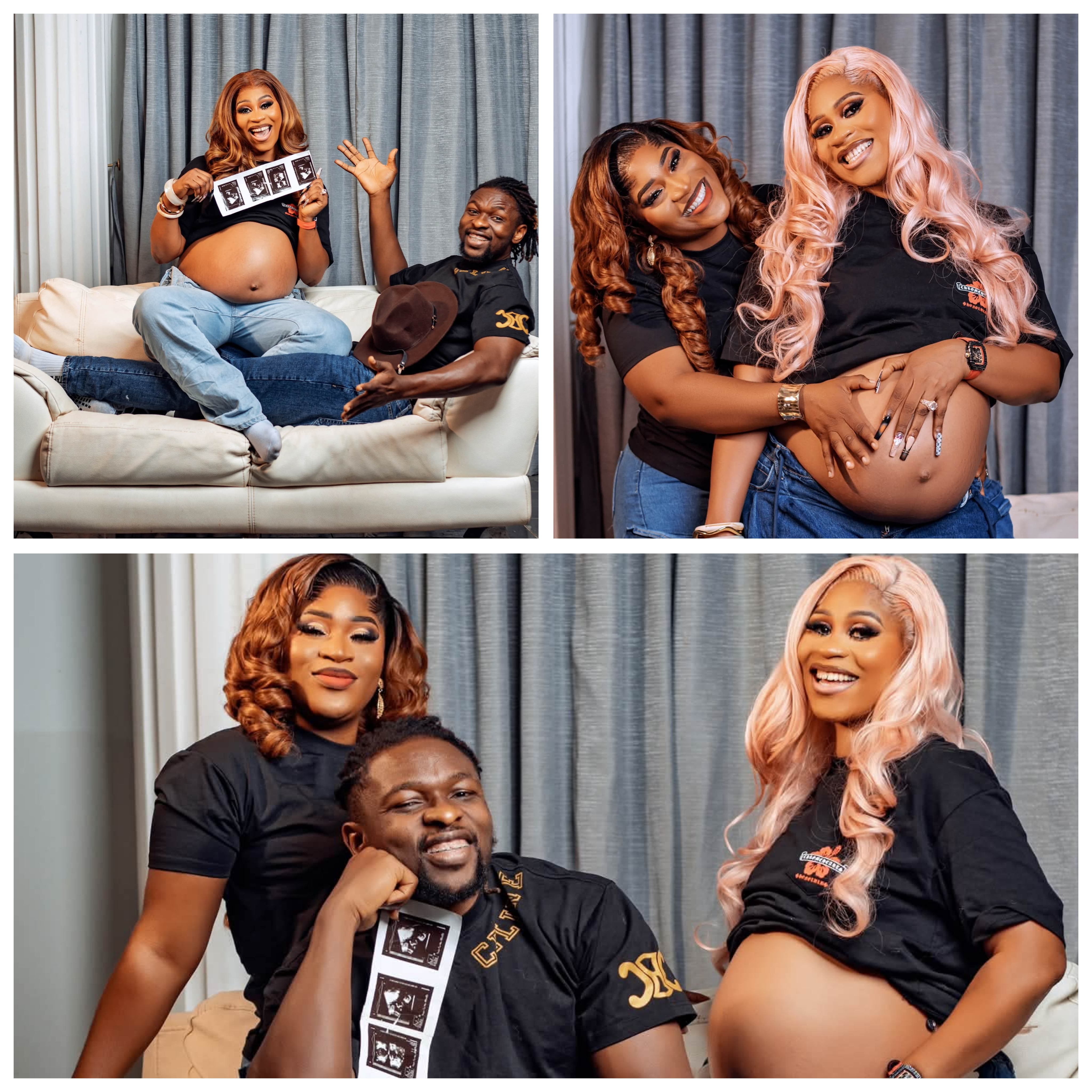 Polygamous Ghanaian man shares maternity photos with his two wives