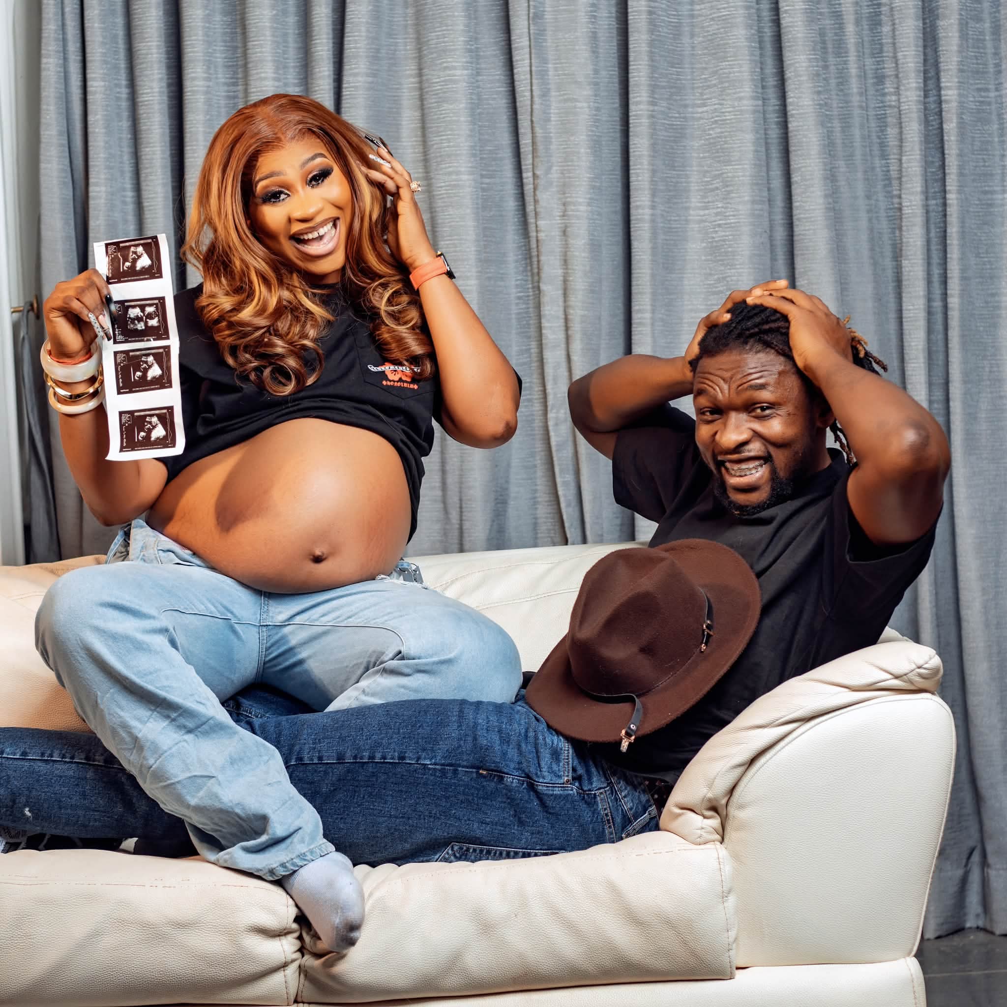 Polygamous Ghanaian man shares maternity photos with his two wives
