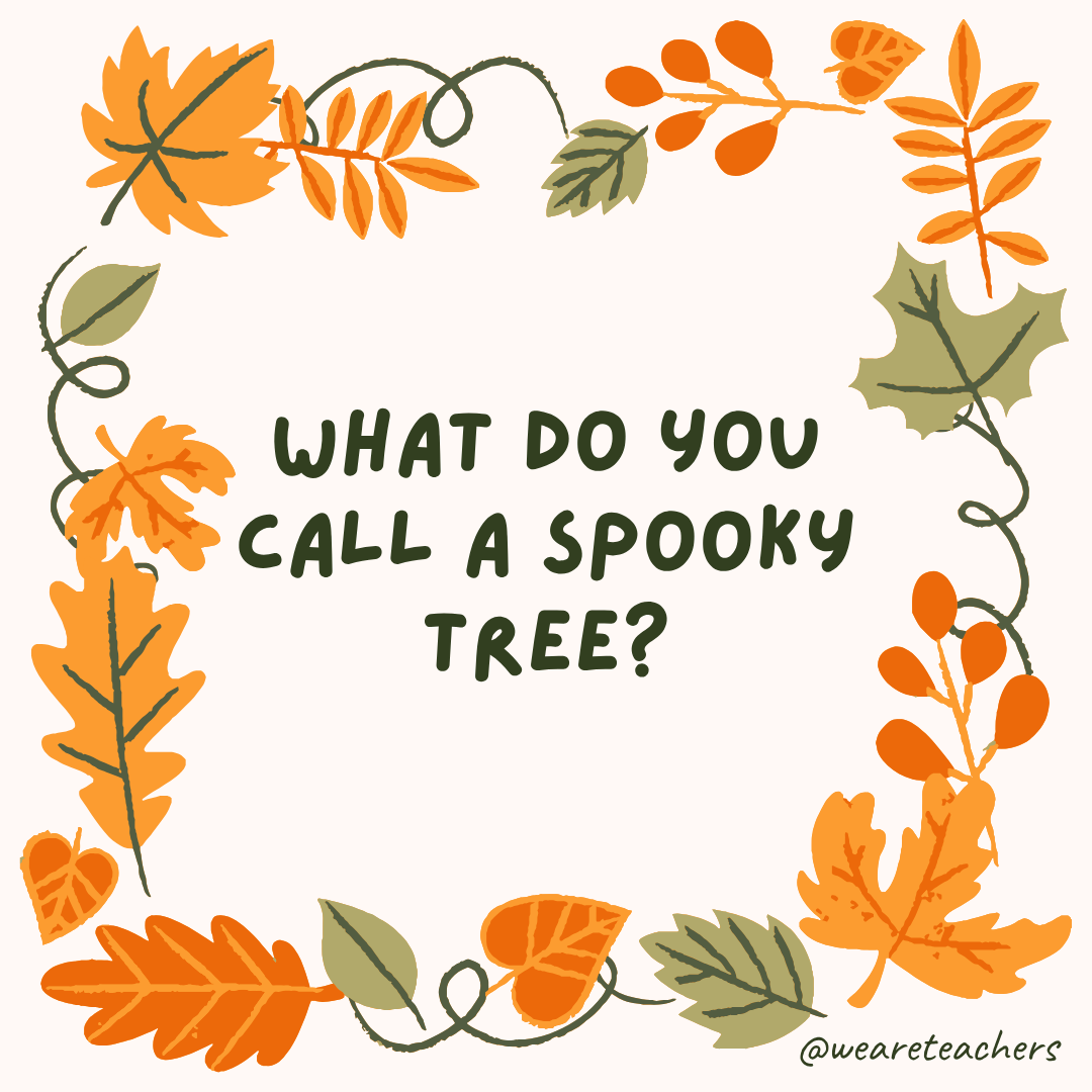 an image of a fall joke surrounded by fall leaves and vines