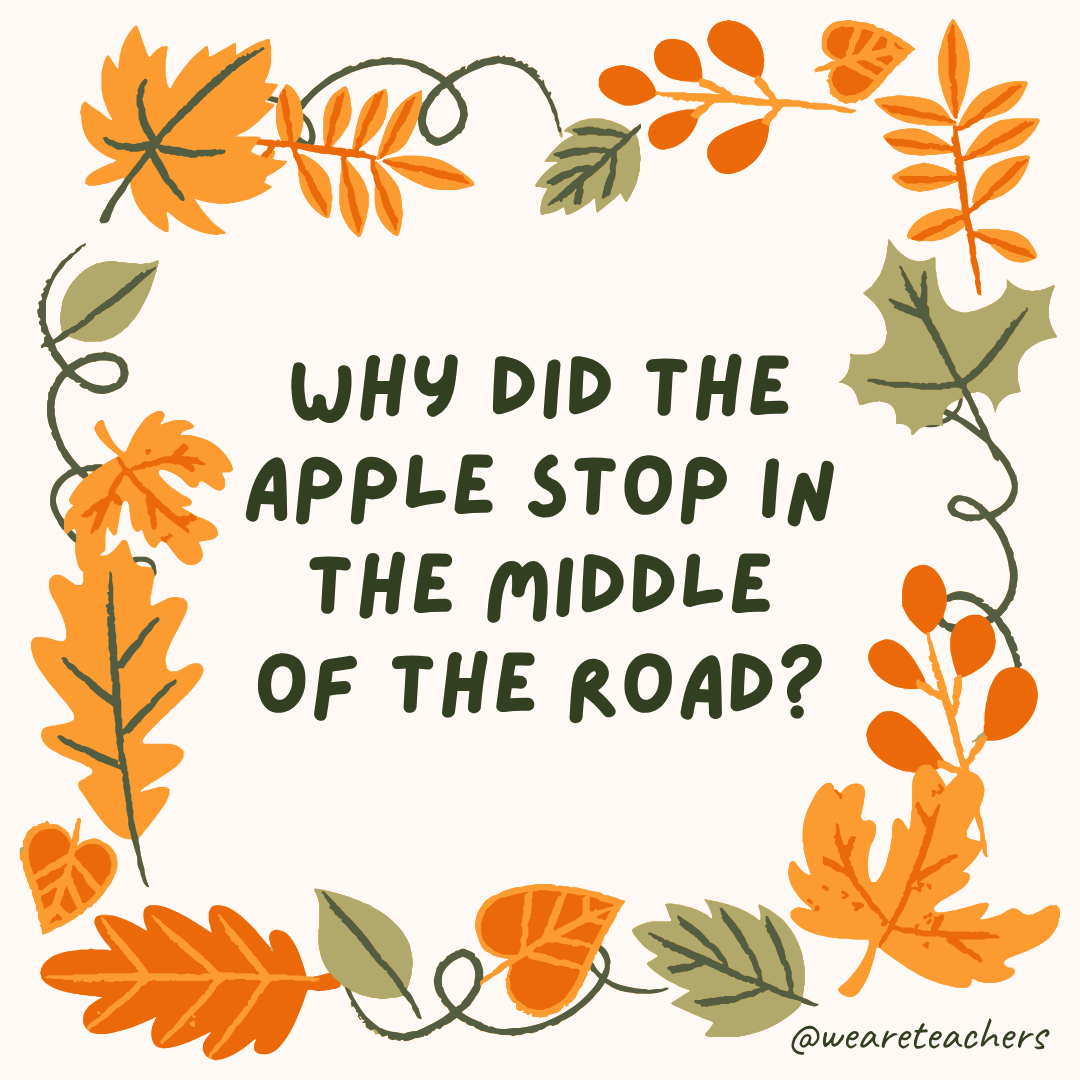 an image of a fall joke surrounded by fall leaves and vines