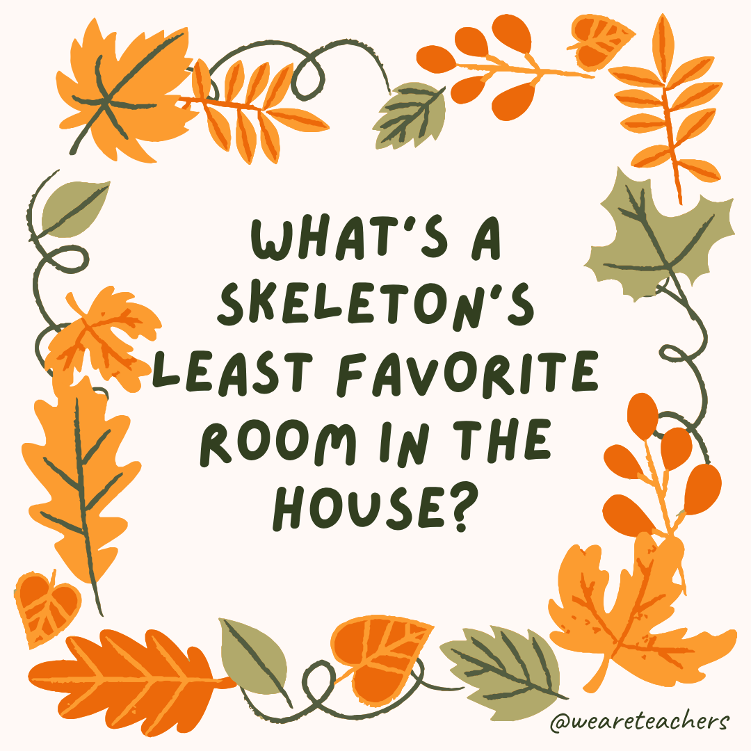 an image of a fall joke surrounded by fall leaves and vines