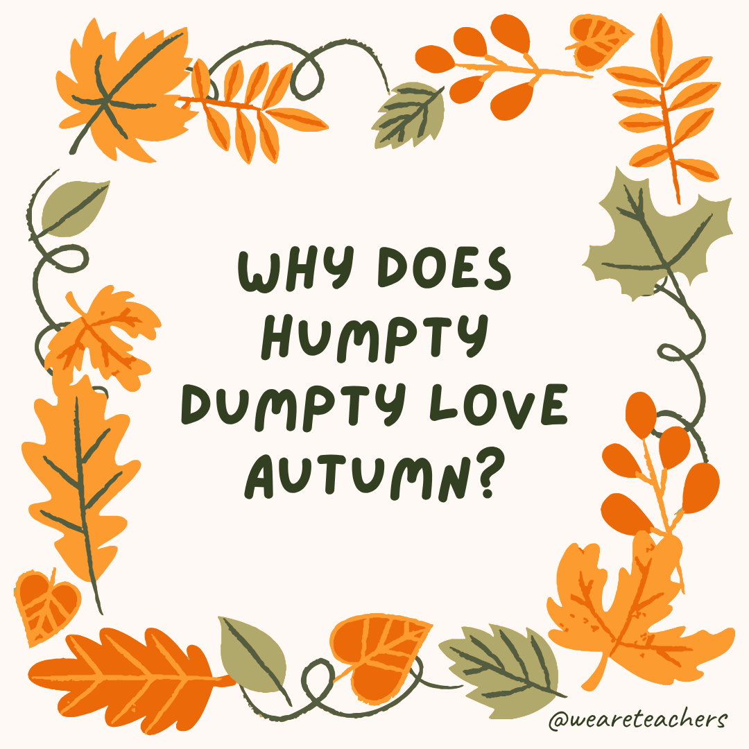 an image of a fall joke surrounded by fall leaves and vines