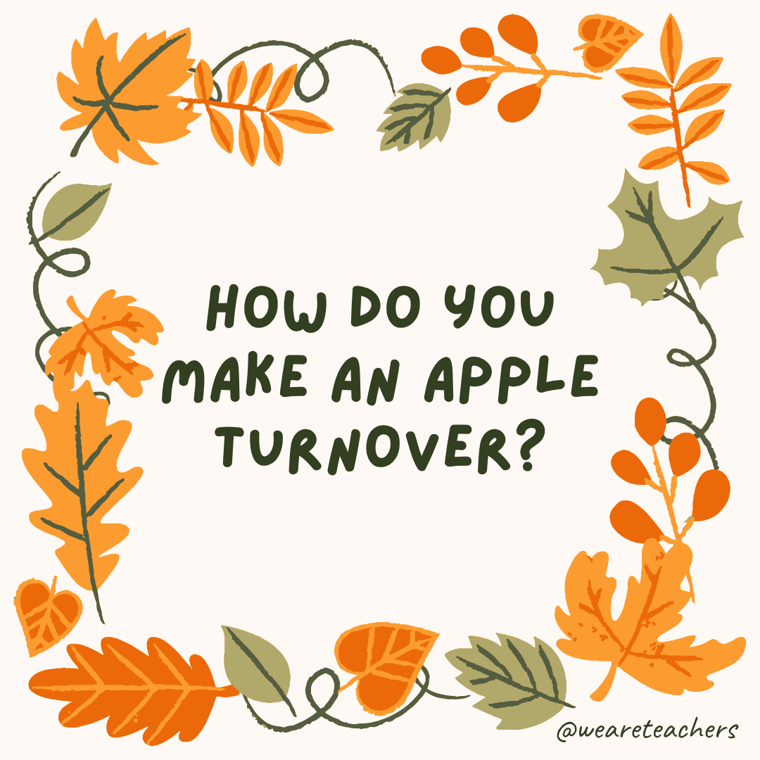 an image of a fall joke surrounded by fall leaves and vines