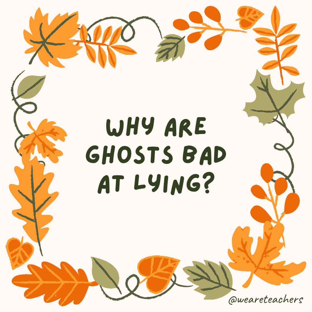 an image of a fall joke surrounded by fall leaves and vines