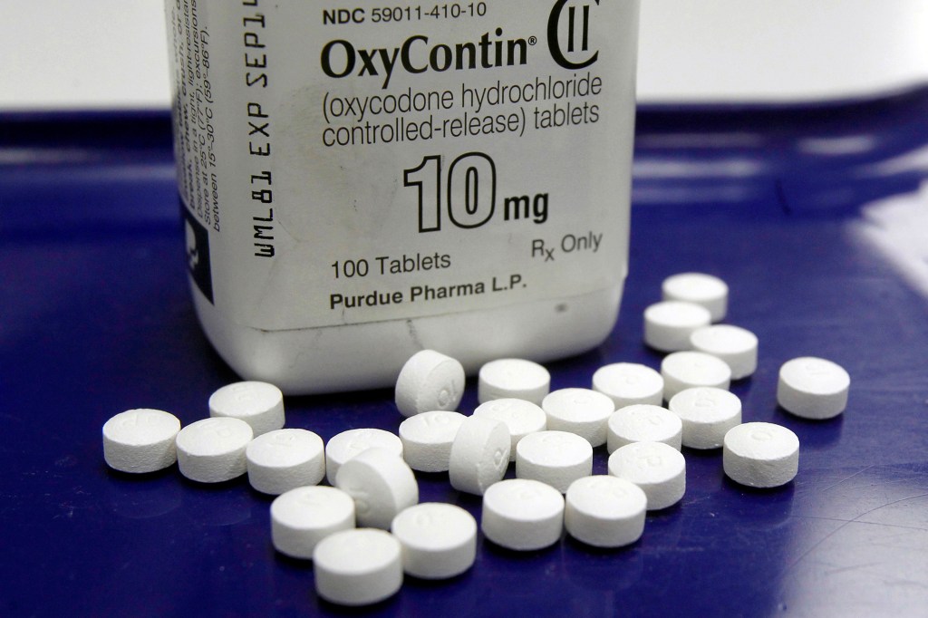 OxyContin pills arranged for a photo at a pharmacy, Feb. 19, 2013 in Montpelier, Vt. (AP Photo/Toby Talbot, File)

