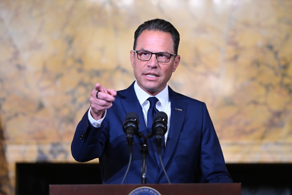 Pennsylvania Gov. Josh Shapiro speaks during a news conference at the state Capitol in Harrisburg on Aug.18.